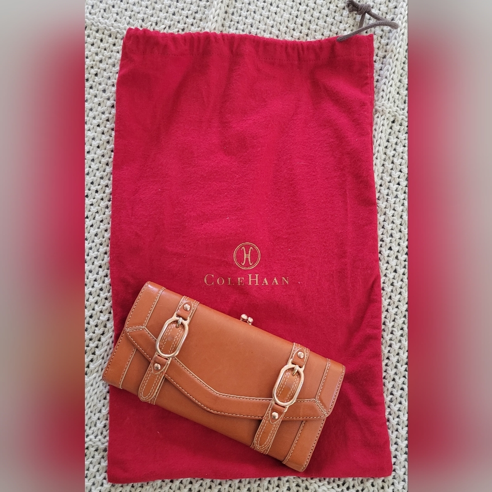 Cole Haan deep orange woman's leather wallet
